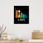 G-raph Funny Giraffe Graph Pun Dark BG Poster (Küche)