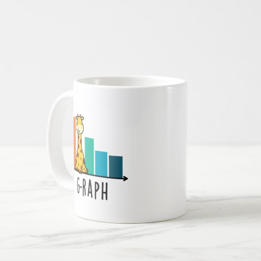 G-raph Funny Giraffe Graph Pun Kaffeetasse (Vorderseite Links)