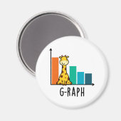 G-raph Funny Giraffe Graph Pun Magnet (Vorderseite/Rückseite)