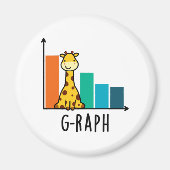 G-raph Funny Giraffe Graph Pun Magnet (Vorne)