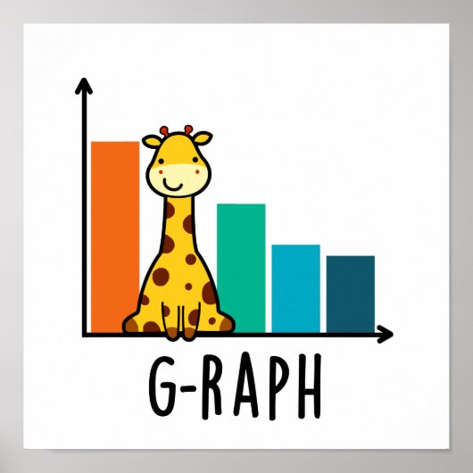 G-raph Funny Giraffe Graph Pun Poster (Vorne)