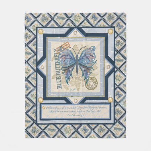 G Schmetterling Fleecedecke (Vorderseite)