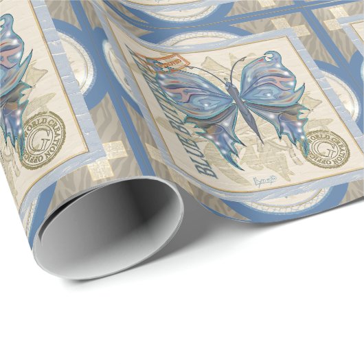G Schmetterling Geschenkpapier (Rolleneckpunkt)