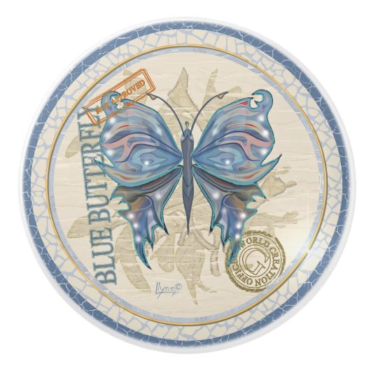 G Schmetterling Keramikknauf (Vorderseite)