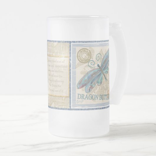 G Schmetterling Mattglas Bierglas (VorderseiteRechts)