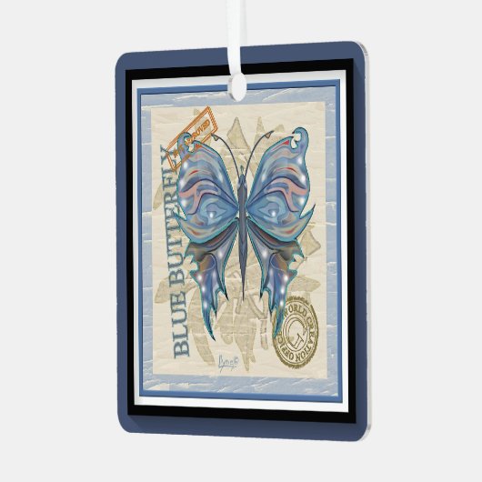 G Schmetterling Ornament Aus Metall (Vorderseite links)