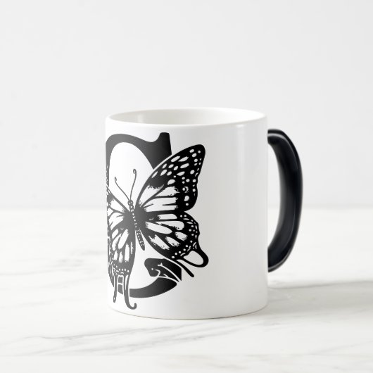 G Schwarzer Butterfly Verwandlungstasse (VorderseiteRechts)