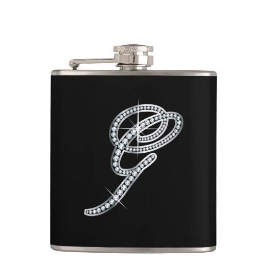 G Script "Diamond Bling"-Flasche Flachmann (Vorderseite)