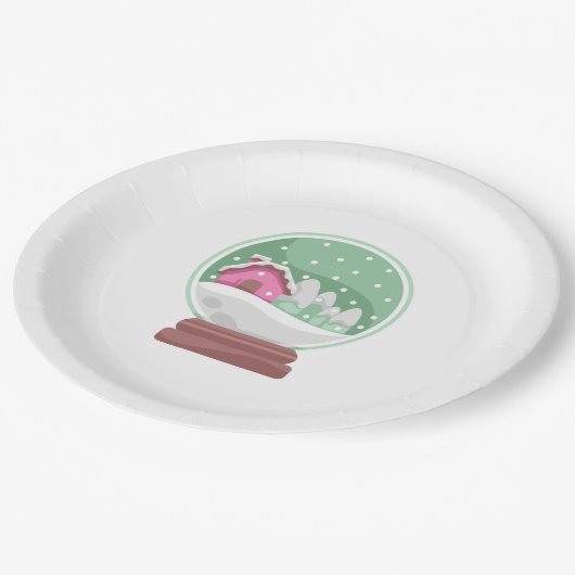 G Snow Globe Pappteller (Schrägansicht)