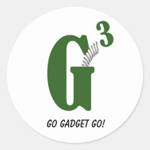 G Spring1 copy, Go Gadget Go! Runder Aufkleber