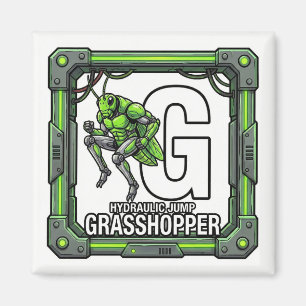 G steht für Grashüpfer – GTA-Stil ABC-Lernen Magnet