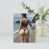 G-STRING BIKINI MÄDCHEN GROSSER HINTERN POSTCARDS POSTKARTE (Stehend Vorderseite)