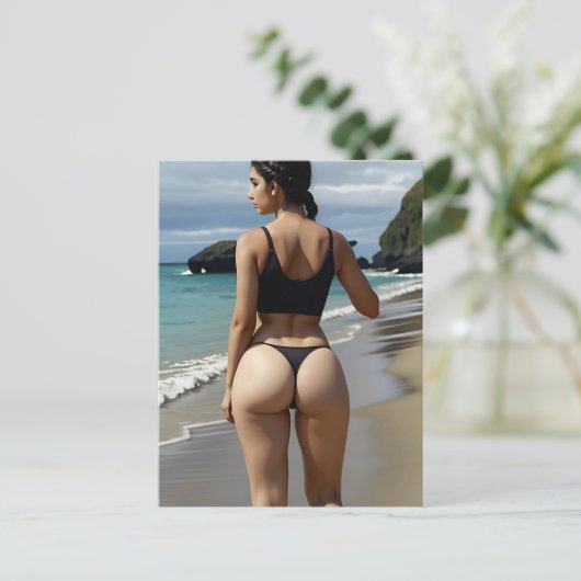 G-STRING BIKINI MÄDCHEN GROSSER HINTERN POSTCARDS POSTKARTE (Stehend Vorderseite)