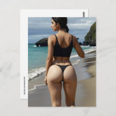 G-STRING BIKINI MÄDCHEN GROSSER HINTERN POSTCARDS POSTKARTE (Vorne/Hinten)