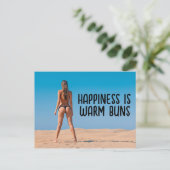 G-STRING BIKINI STRAND MÄDCHEN WARME BUNS POSTCARD POSTKARTE (Stehend Vorderseite)
