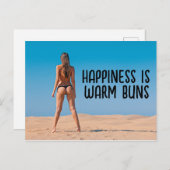 G-STRING BIKINI STRAND MÄDCHEN WARME BUNS POSTCARD POSTKARTE (Vorne/Hinten)
