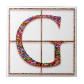 G Trajanus Red Custom Monogram Tile Fliese (Vorderseite)