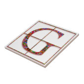 G Trajanus Red Custom Monogram Tile Fliese (Seite)