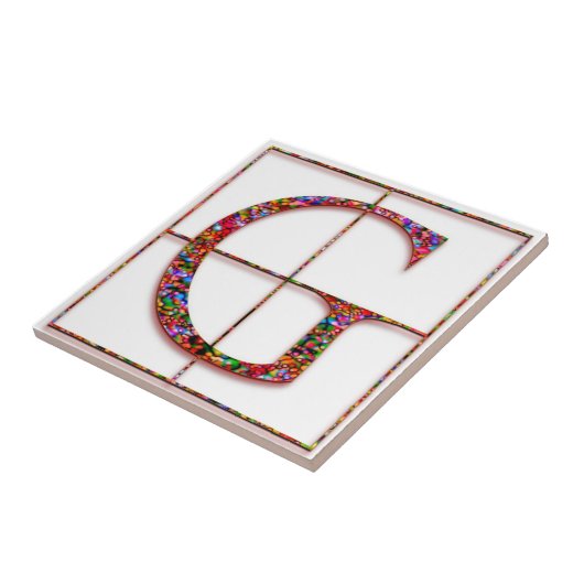 G Trajanus Red Custom Monogram Tile Fliese (Seite)