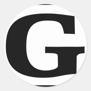 G veranschlagt runder aufkleber