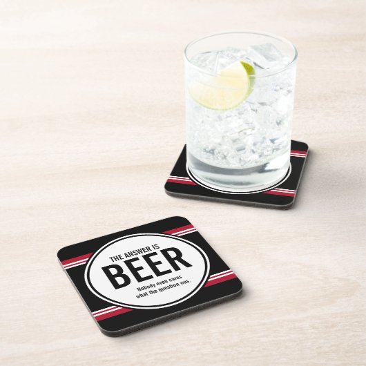 (G-Version) Funny Beer ist der Answer Untersetzer (Rechte Seite)