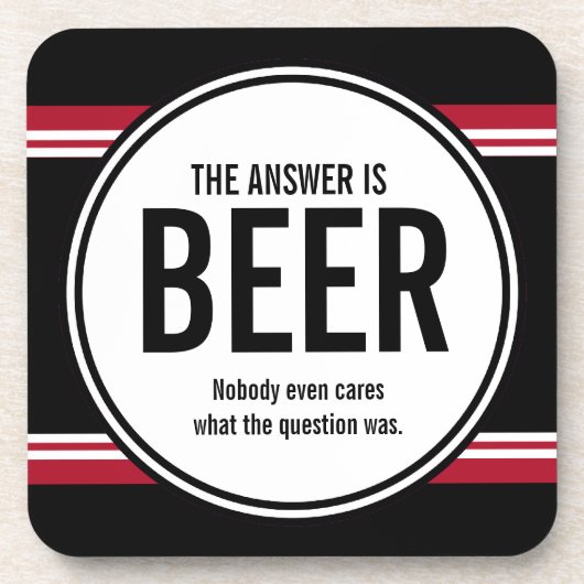 (G-Version) Funny Beer ist der Answer Untersetzer (Vorderseite)
