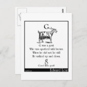 G war eine Ziege Postkarte (Vorne/Hinten)