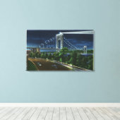 G. Washington Bridge, Hudson bei Nacht Leinwanddruck (Insitu (Holzboden))