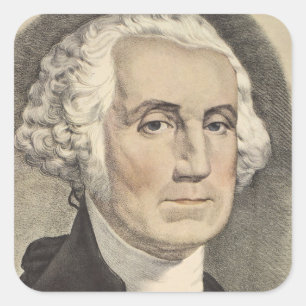 G Washington, Currier und Ives Quadratischer Aufkleber