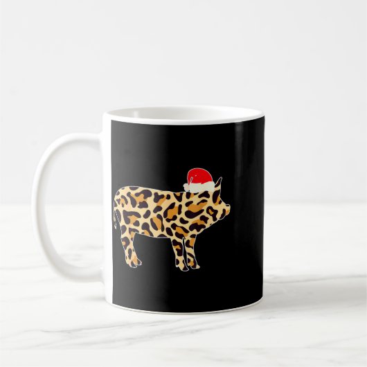 G With Santa Hat Family Matching Christmas Leopard Kaffeetasse (Links)