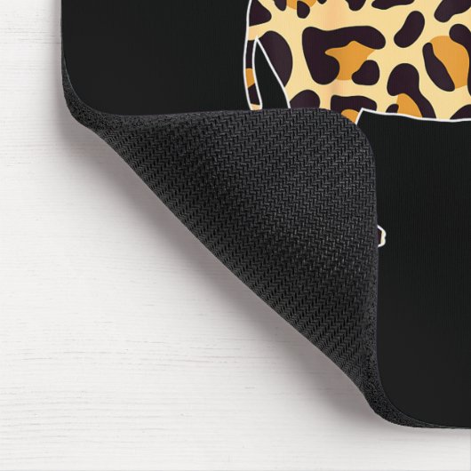 G With Santa Hat Family Matching Christmas Leopard Mousepad (Ecke)