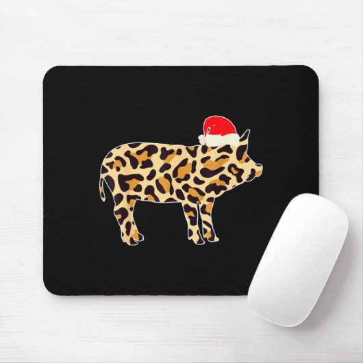 G With Santa Hat Family Matching Christmas Leopard Mousepad (Mit Mouse)