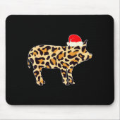 G With Santa Hat Family Matching Christmas Leopard Mousepad (Vorne)