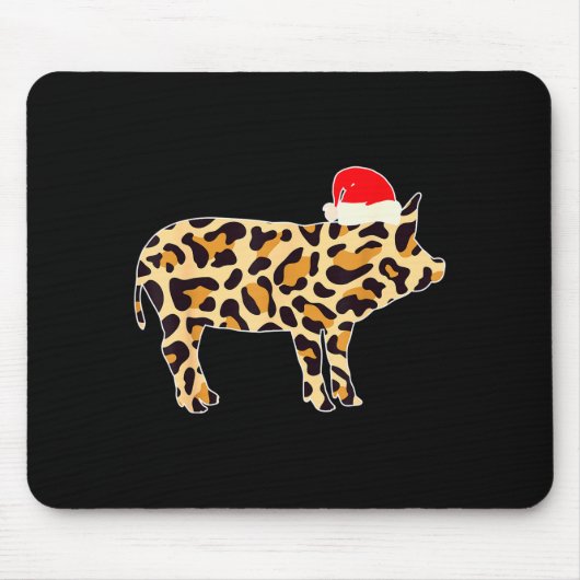 G With Santa Hat Family Matching Christmas Leopard Mousepad (Vorne)