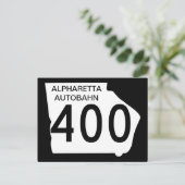 GA 400 "Alpharetta Autobahn" Postkarte (Stehend Vorderseite)