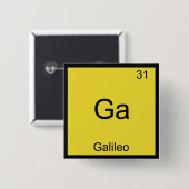 Ga - Galileo Funny Chemistry Element Symbol T-Shir Button (Vorne & Hinten)