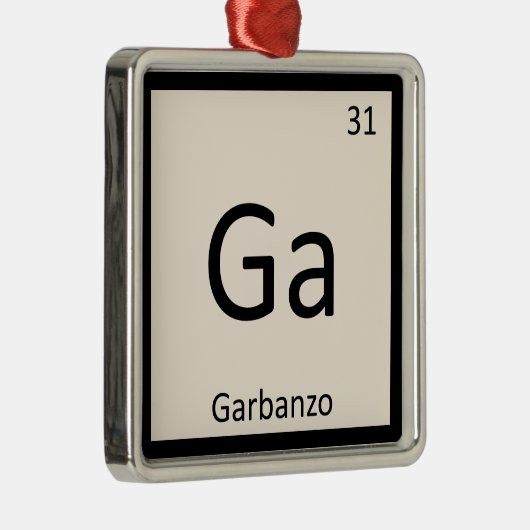 Ga - Garbanzo Bean Chemistry Periodisches Tabellen Ornament Aus Metall (Rechts)