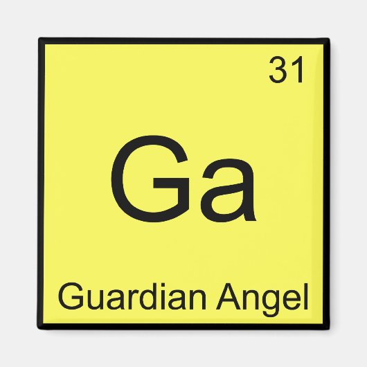 Ga - Guardian Angel Funny Chemistry Element Symbol Magnet (Vorne)