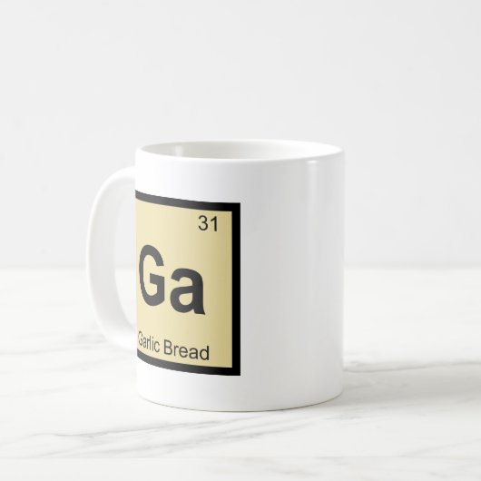 GA - Knoblauch-Brot-Chemie-Periodensystem-Symbol Kaffeetasse (Vorderseite Links)