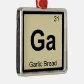 Ga - Knoblauchbrot Chemie Periodisches Symbol Silbernes Ornament (Rechts)