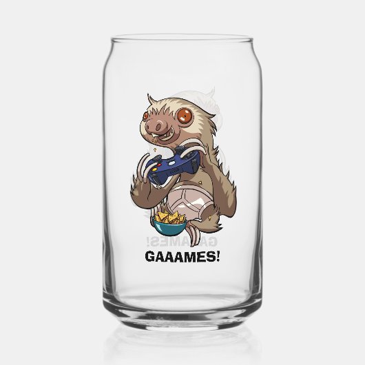 GAAMES! Gamer Sloth Eating Nachos in Underpants Dosenglas (Vorderseite)