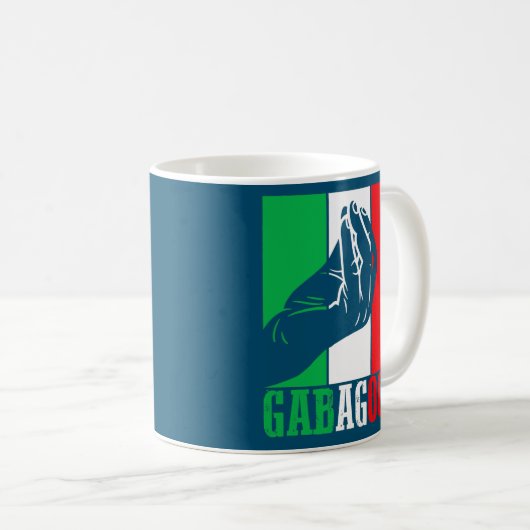 Gabagool Italienisches Fleisch mit Handzeichen Kaffeetasse (VorderseiteRechts)