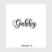 Gabby Name - Handgeschriebene Kalligrafie Aufkleber (Blatt)