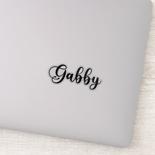 Gabby Name - Handgeschriebene Kalligrafie Aufkleber (Detail)
