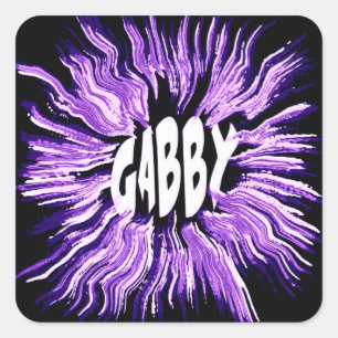 Gabby Name Star Art Quadratischer Aufkleber