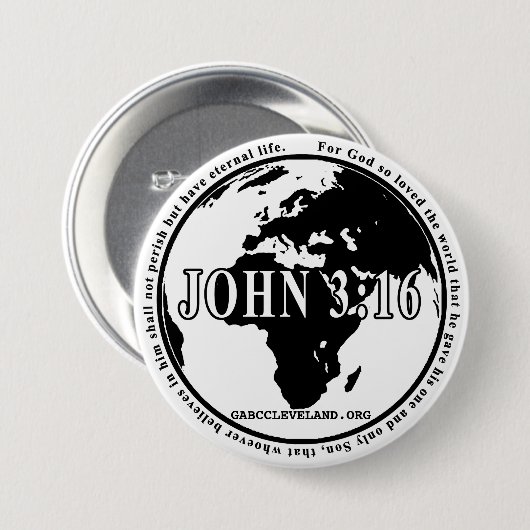 GABC John 3:16 Rundschreiben-Button Button (Vorne & Hinten)