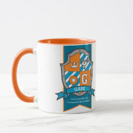 Gabe Buchstabe G Wappen orange aquamarine Bezeichn Tasse