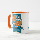 Gabe Buchstabe G Wappen orange aquamarine Bezeichn Tasse (Vorderseite Links)
