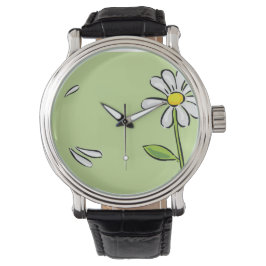 Gabe eines Freundes Gottes, Daisy auf Grün, Religi Armbanduhr