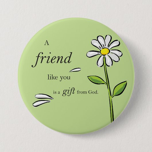 Gabe eines Freundes Gottes, Daisy auf Grün, Religi Button (Vorderseite)